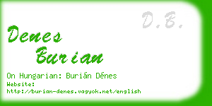 denes burian business card