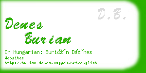 denes burian business card